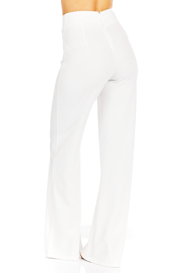 Front-line Flared Leg Design Solid Pants - Nil-Chi